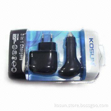 3-in-1 Mobile Phone Charger, Output 5V, 1A